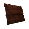 Софит металлический Квадро Брус без перфорации 0,45 Print Elite с пленкой Cherry Wood TwinColor